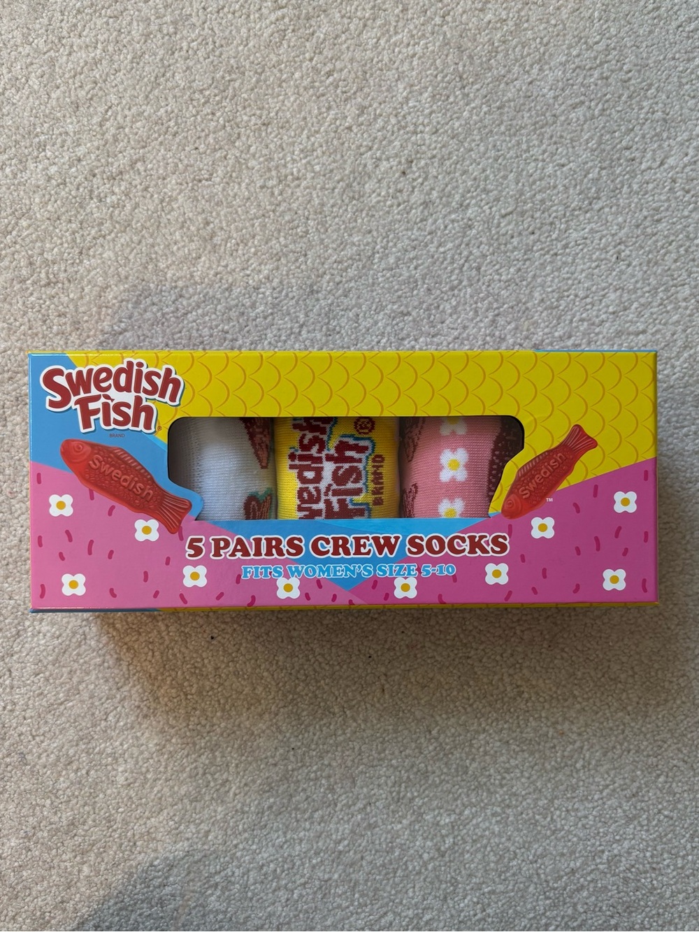 Swedish Fish Women's 5-Pair Crew Socks 5-10